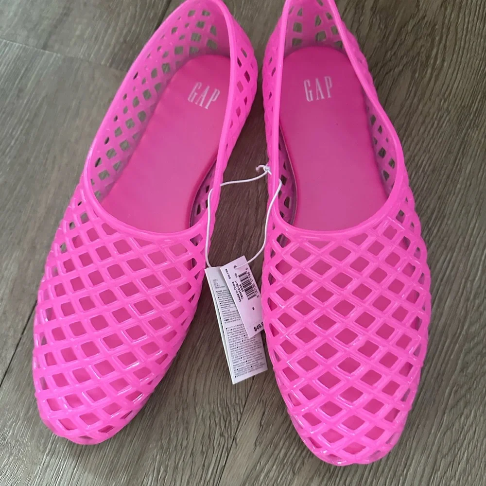 GAP Women's Bright Pink Mesh Flats - Picture 2 of 5